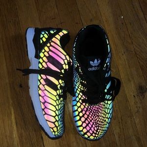 Adidas ZX Flux Snakeskin Reflective Sneakers